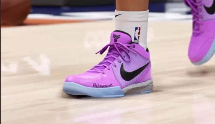 Phoenix Suns guard Devin Booker wears the Nike Kobe 4 Protro in the newest NBA 2K23 trailer.